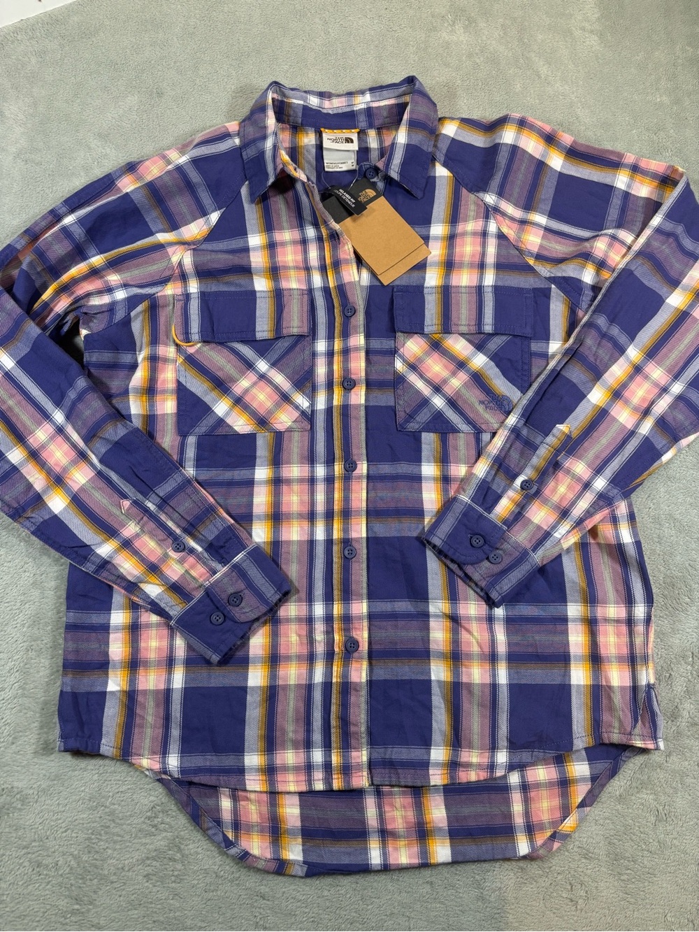 NWT The North Face Set Up Camp Flannel Shirt Cave Blue Plaid Medium